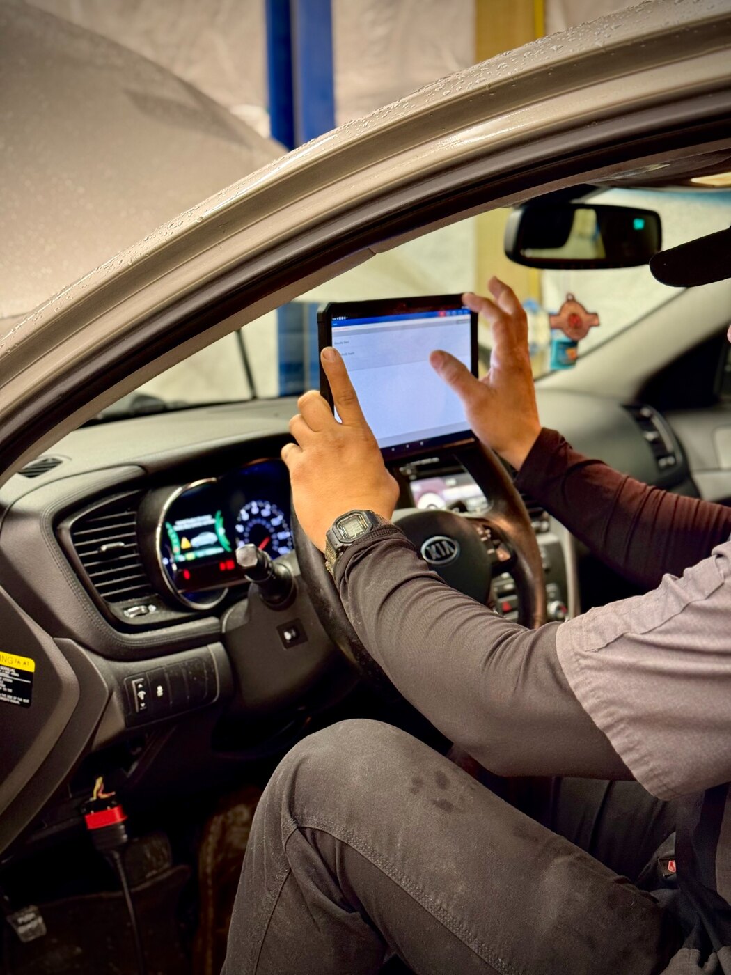 Vehicle diagnostics using professional equipment